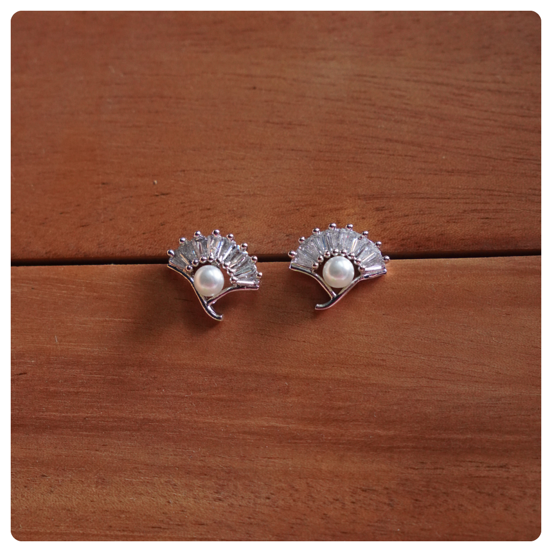American Diamond Silver-Toned Earrings