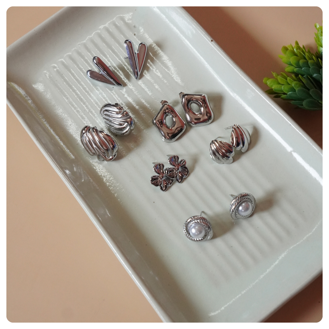 anti tarnish silver polished earrings
