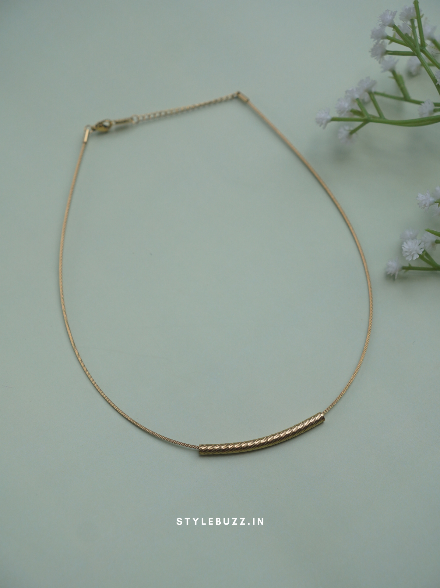 Anti tarnish waterproof wire chain with pipe design pendant