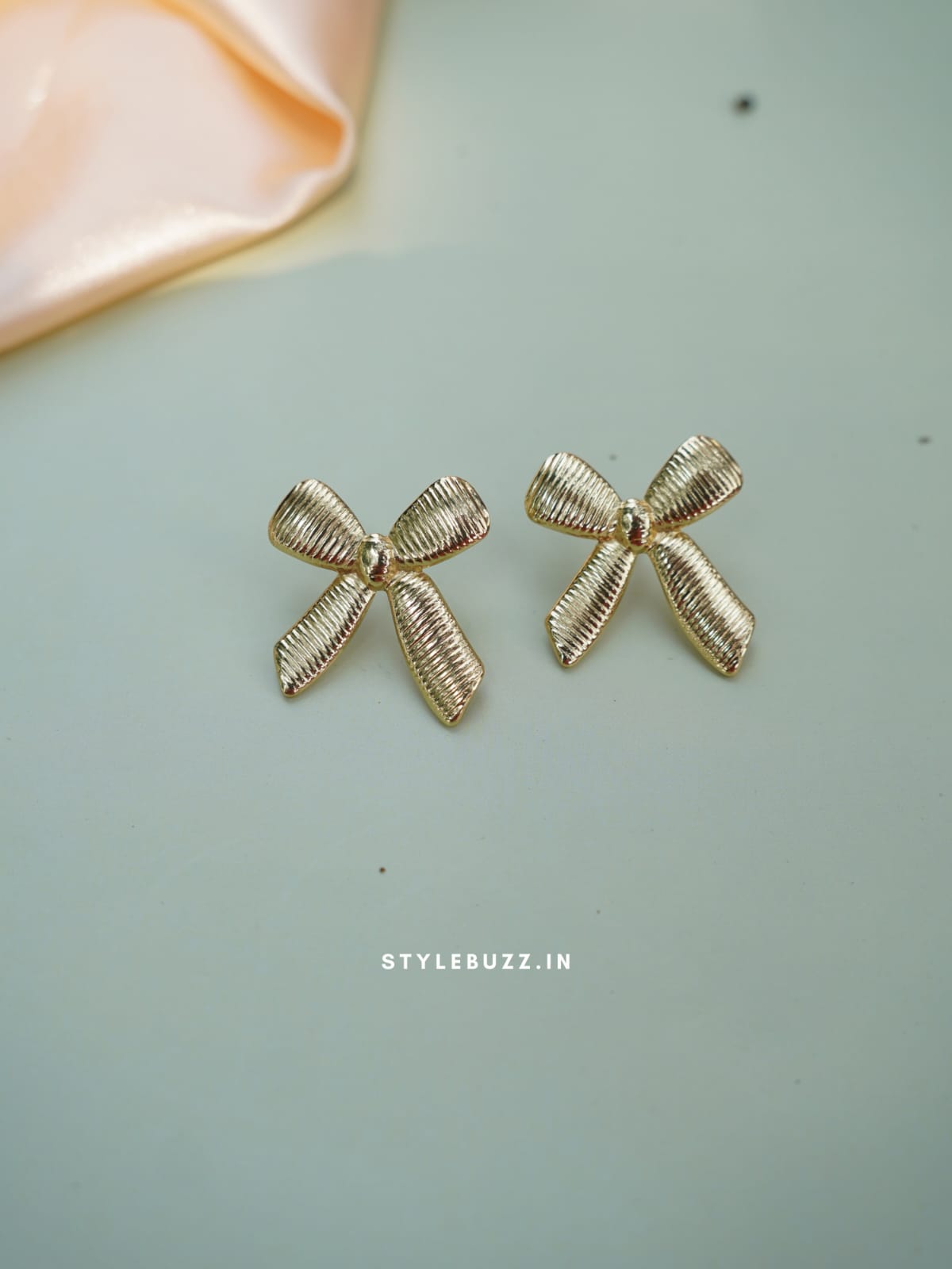 Anti Tarnish Cute Bow Designed Stud Earrings