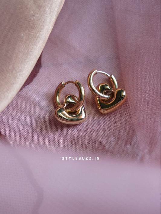 Anti Tarnish Gold Fill Heart Loop Earring