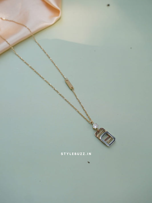 Anti Tarnish Gold Tone Korean Styled Stoned Necklace