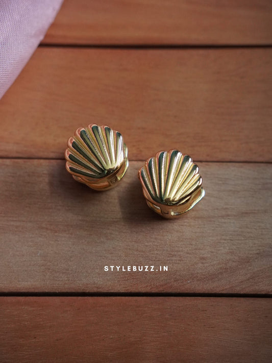 Anti Tarnish Gold Tone Shell Stud Earring