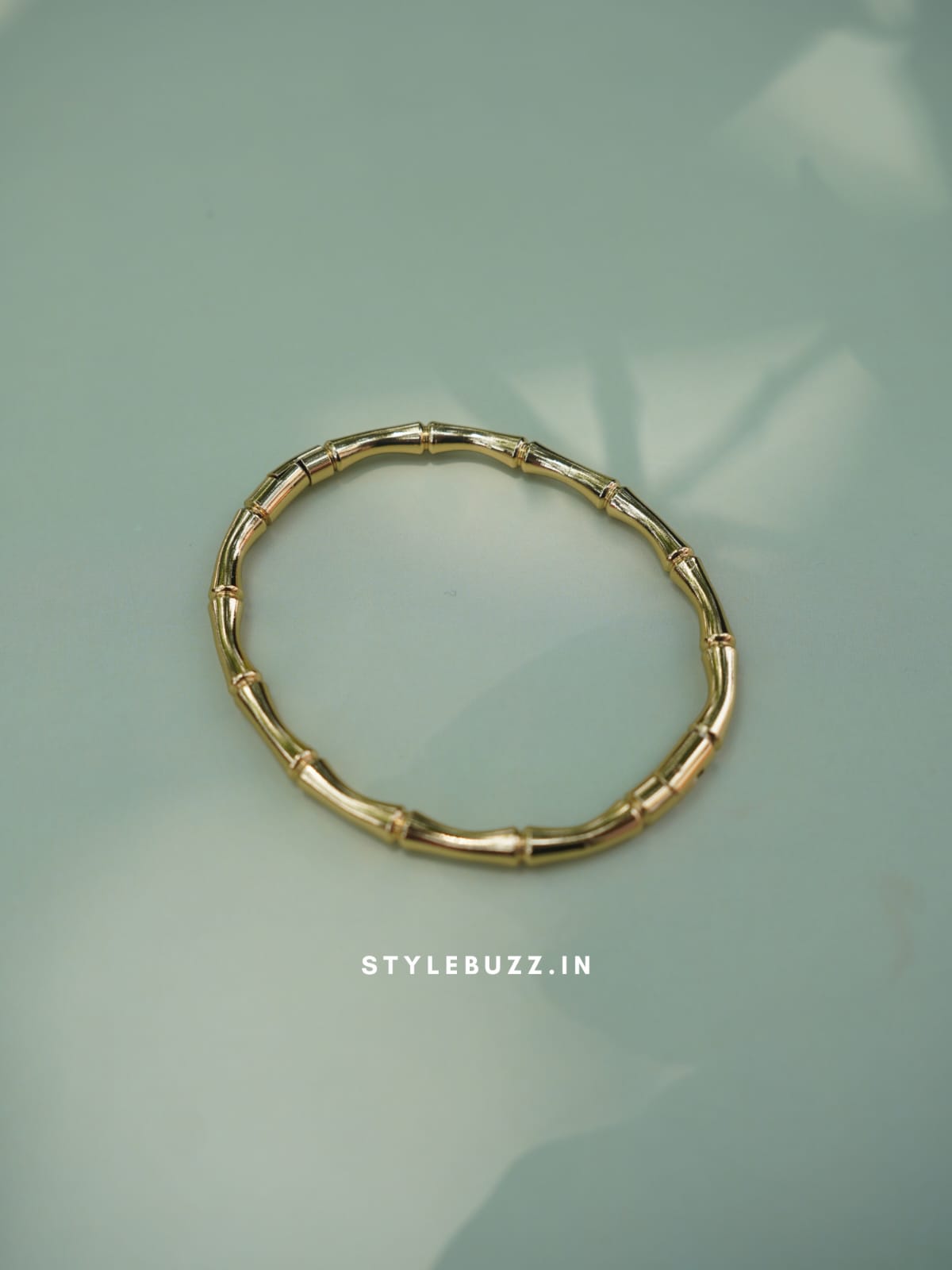 Anti Tarnish Gold Toned Bamboo Designed Fancy Bangle