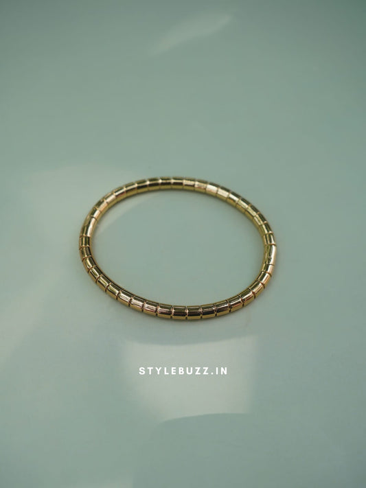 Anti Tarnish Gold Toned Elegant Bangle For Woman