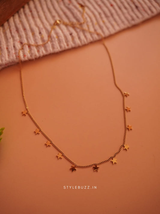 Anti Tarnish Little Star Designed Trendy Necklace