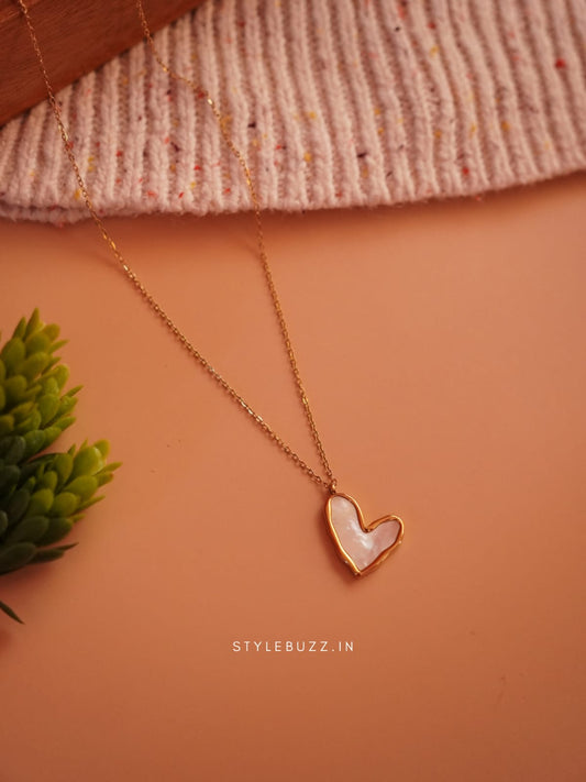 Anti Tarnish Mop Heart Designed Cute Necklace