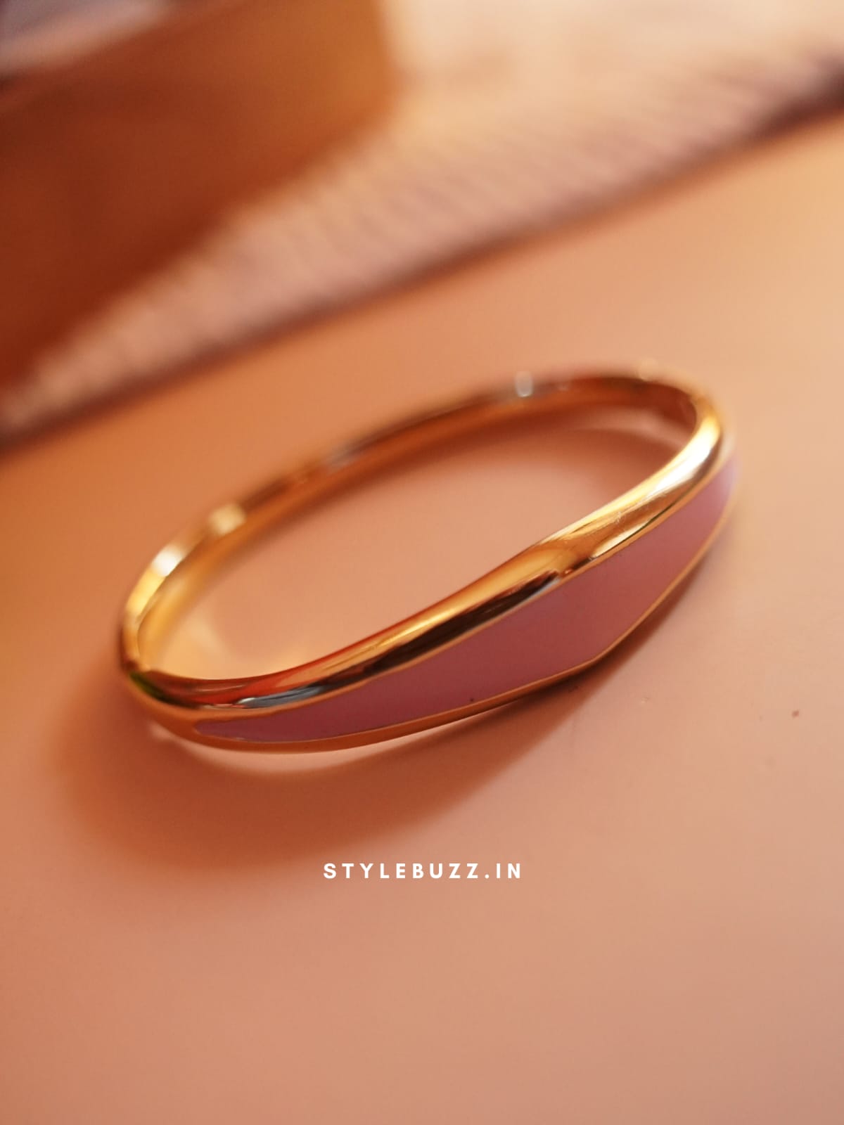 Anti Tarnish Pink Colored Stylish Bangle