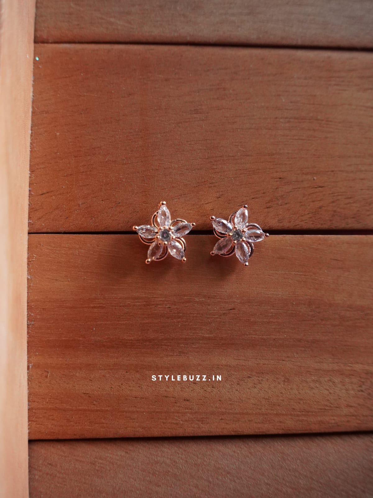 Anti Tarnish Rose Gold Tone Stylish Earrings