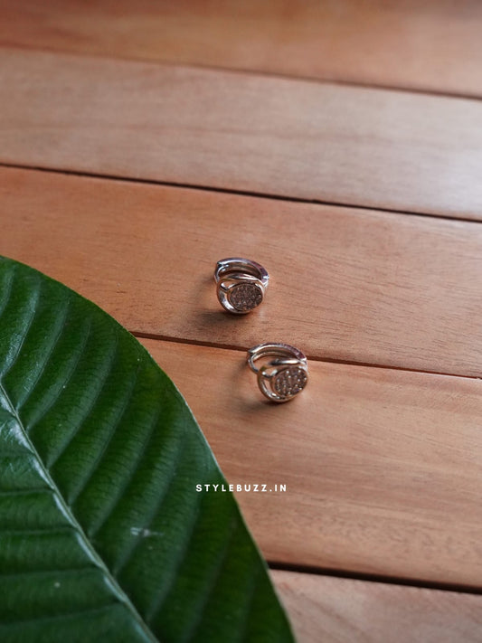 Anti Tarnish Silver Tone Stylish Small Earrings