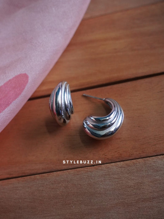 Anti Tarnish Silver Tone Unique Designed Earrings