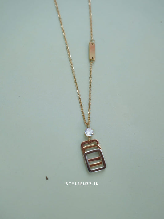Anti Tarnish Gold Tone Korean Styled Stoned Necklace