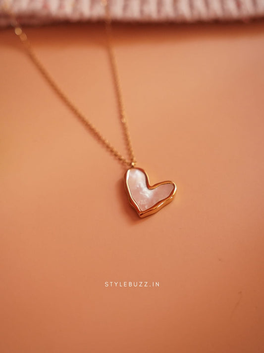 Anti Tarnish Mop Heart Designed Cute Necklace