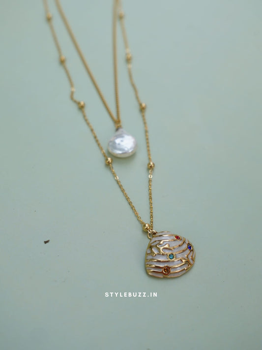 Anti Tarnish Multi Colored Shell Necklace For Women