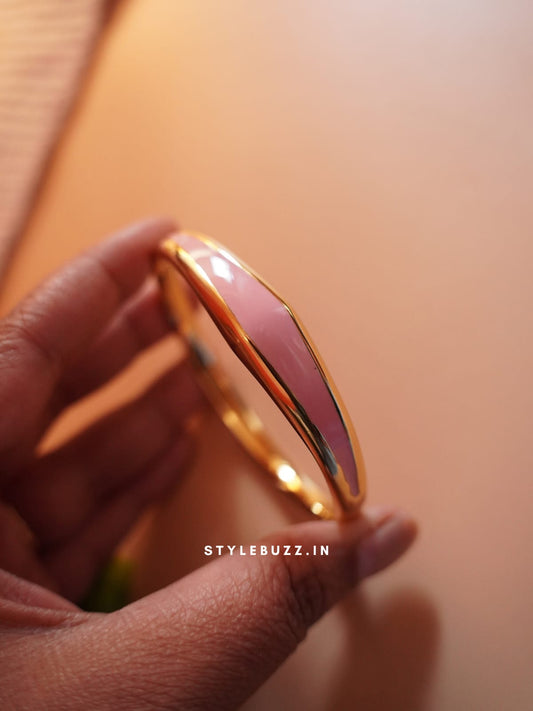 Anti Tarnish Pink Colored Stylish Bangle