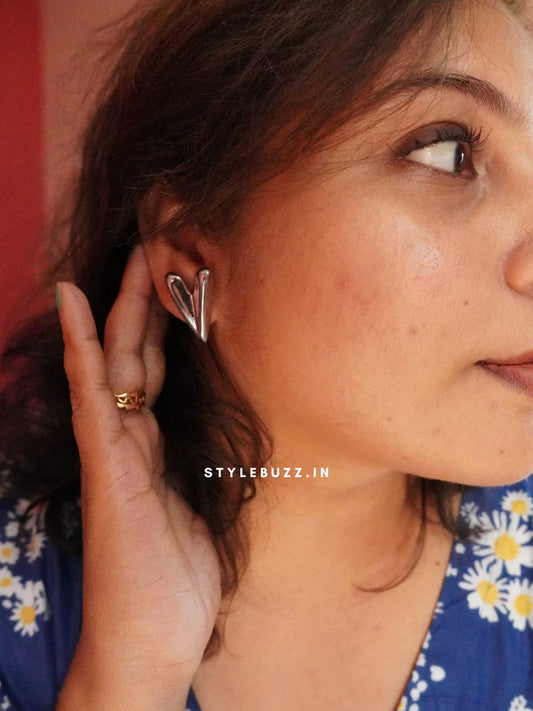 Anti Tarnish Silver Tone Heart Shaped Stud