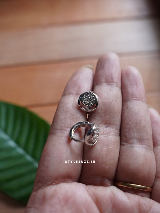 Anti Tarnish Silver Tone Stylish Small Earrings