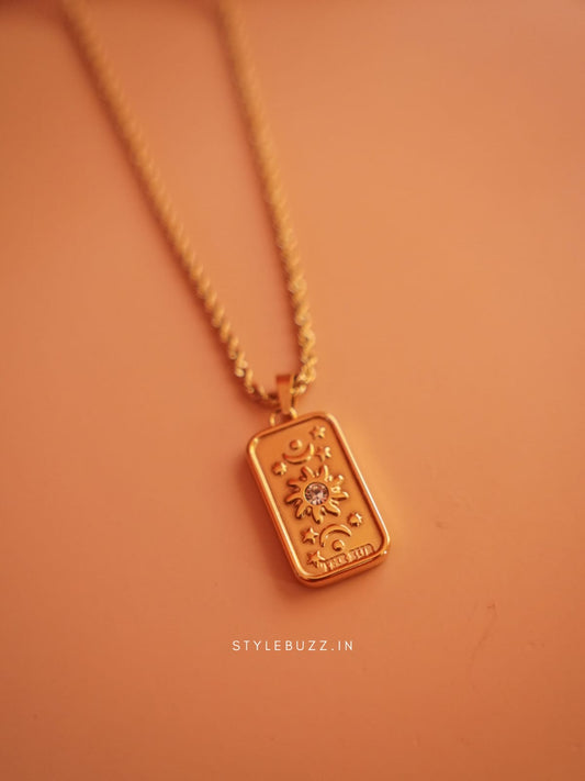 Anti Tarnish Sun Designed Stylish Necklace