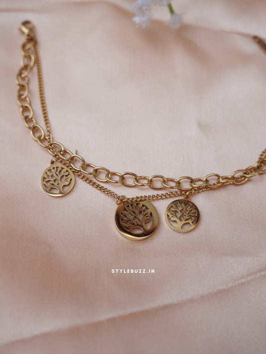 Anti Tarnish Tree Charm Designed Fashionable Bracelet