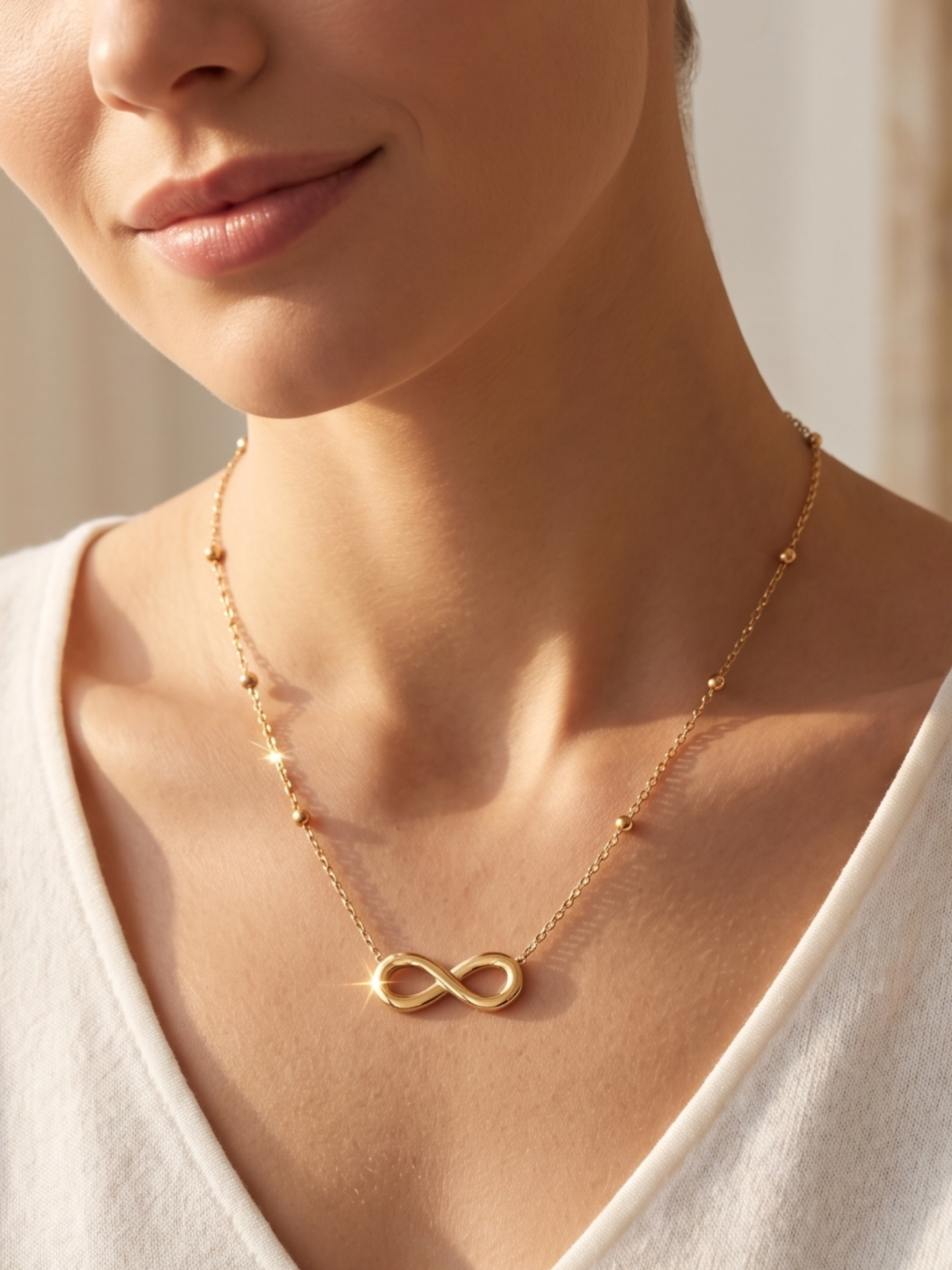 Anti tarnish Infinity Pendant with chains
