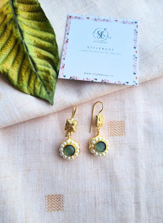 Golden Brass Classy Dangle with High-Quality MOP Stone