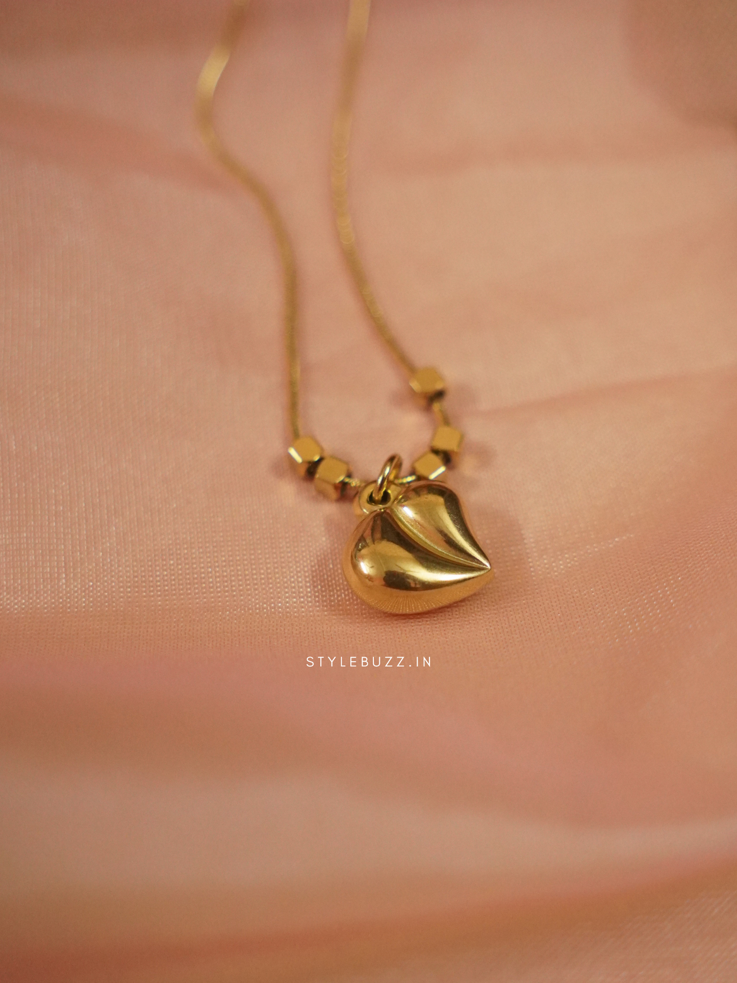 Anti Tarnish Heart Shaped Pendant chain