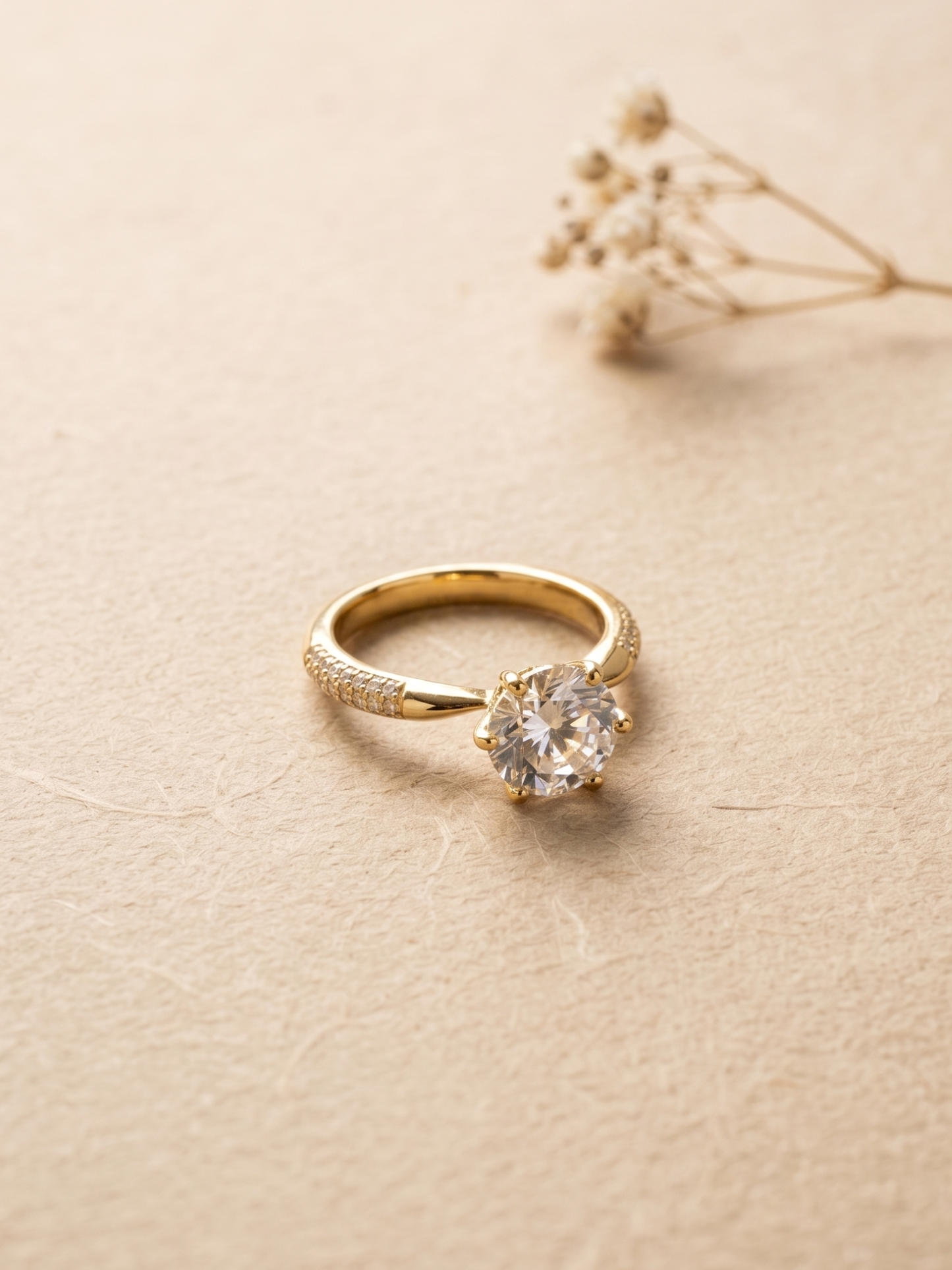 Waterproof adjustable big stone ring