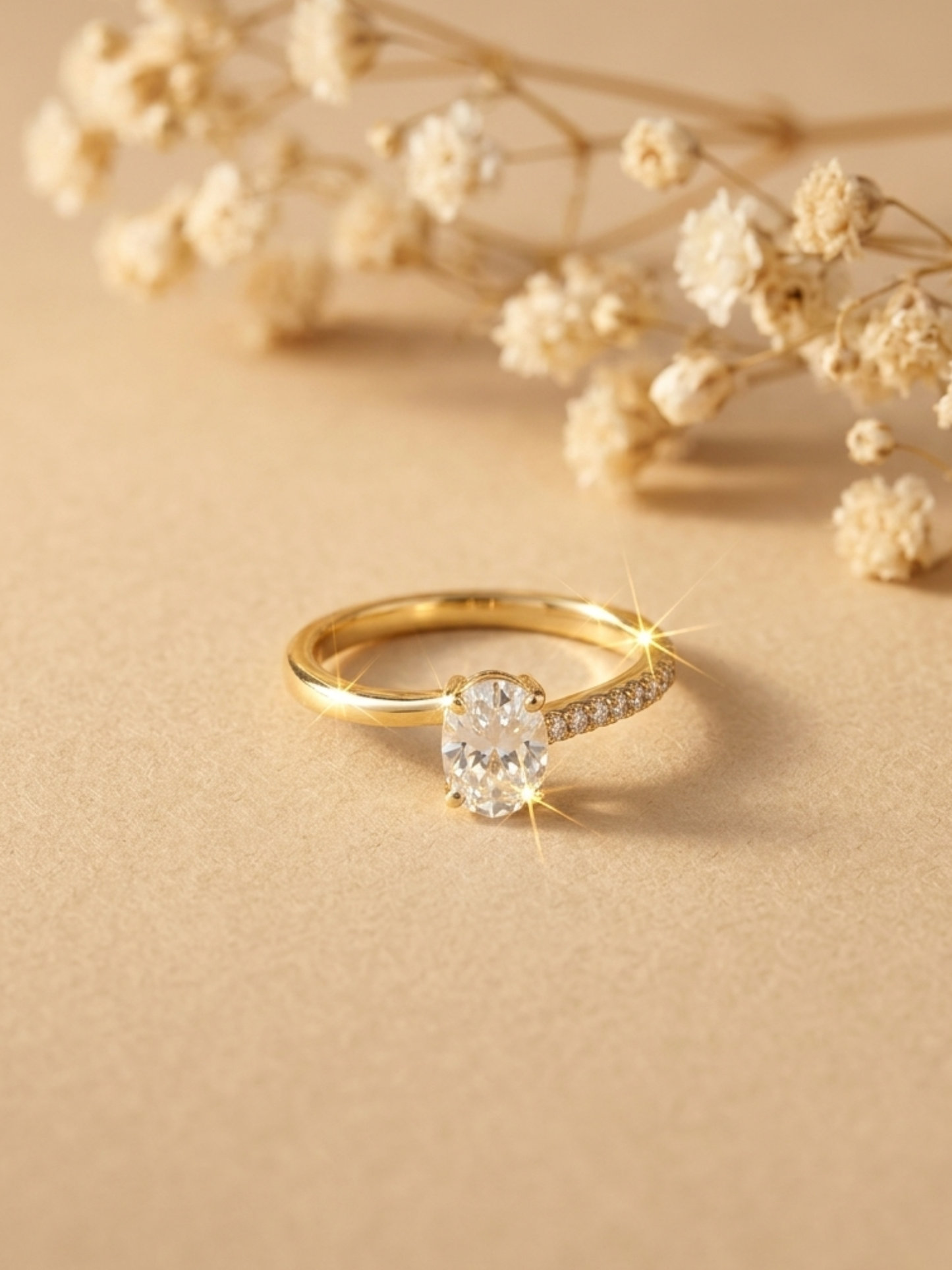 Waterproof anti tarnish adjustable big stone ring