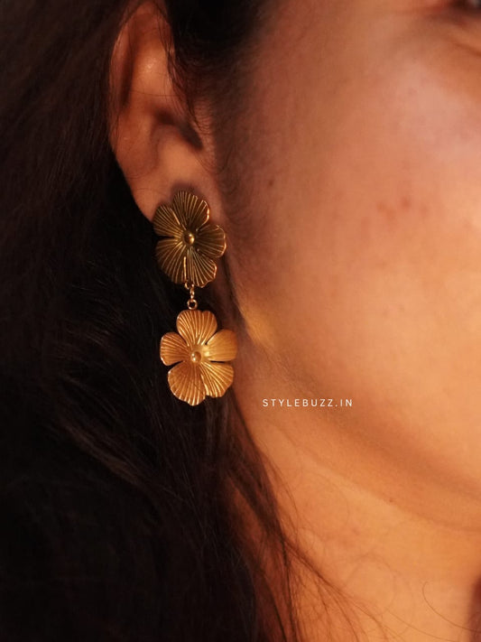 Anti Tarnish Sweet Flower Designed Earrings