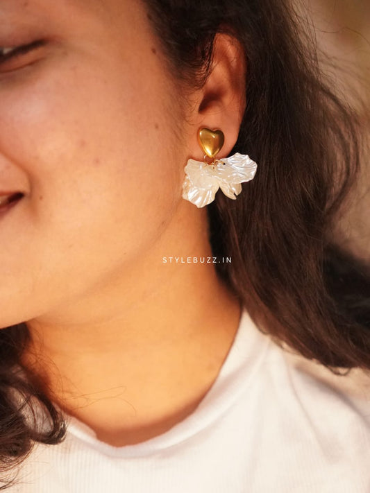 Anti Tarnish Stunning Korean Flower Designed Earrings