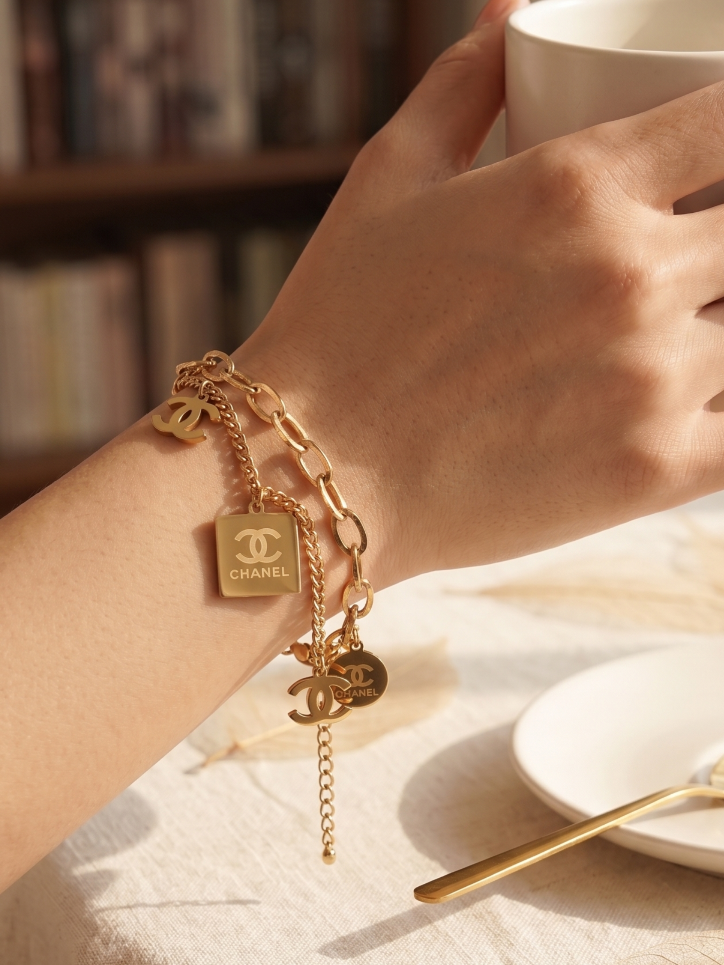 waterproof bracelet with multiple charms