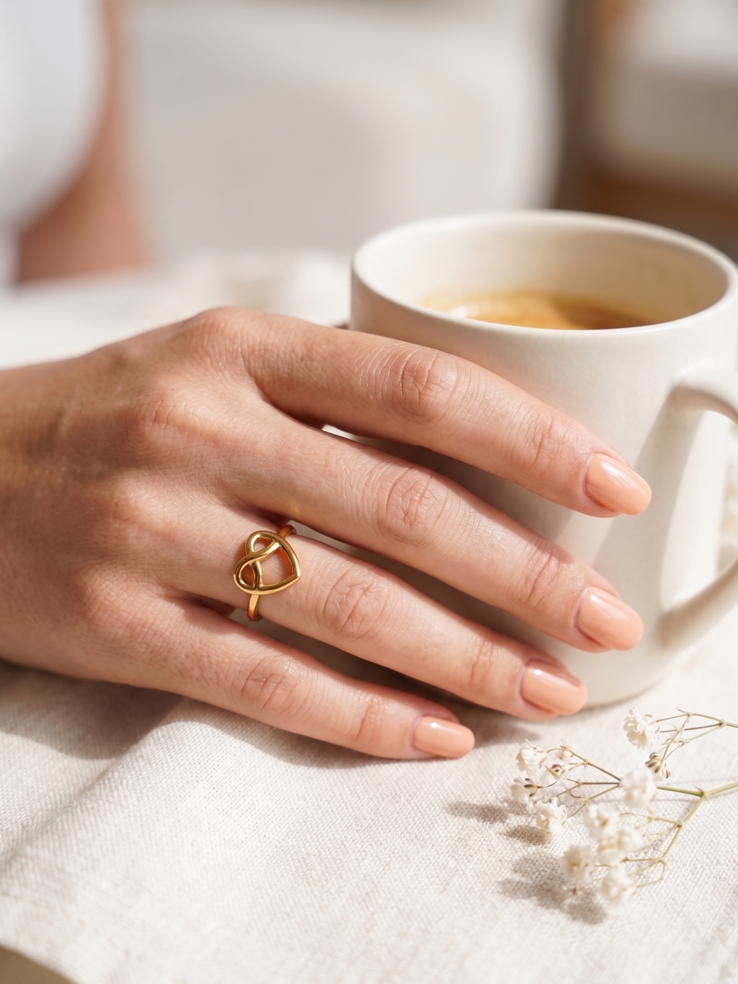 Anti Tarnish Stylish Heart Designed Finger Ring