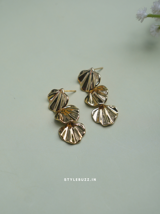 Anti tarnish waterproof three layered earrings
