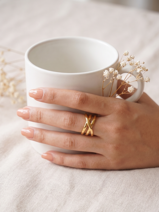Anti Tarnish Gold Stacking Finger Ring