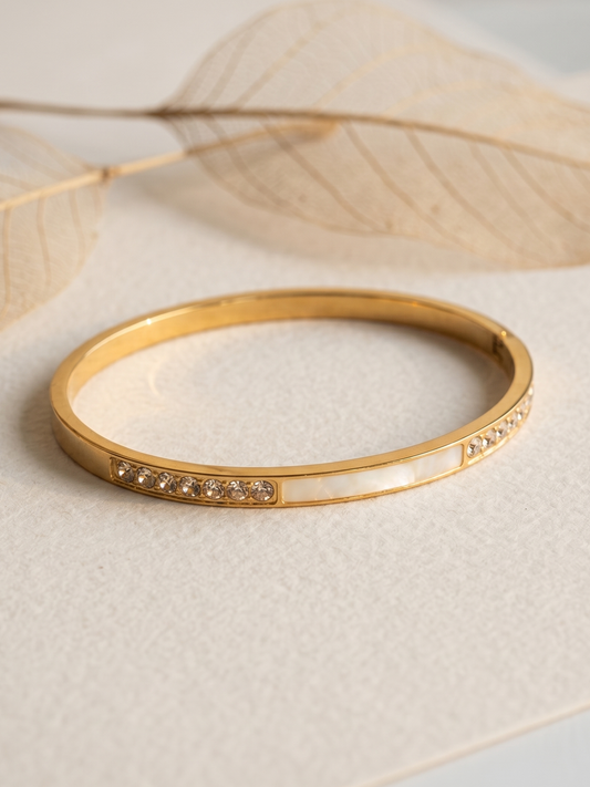Anti Tarnish Premium Stylish MOP Stone Bangle
