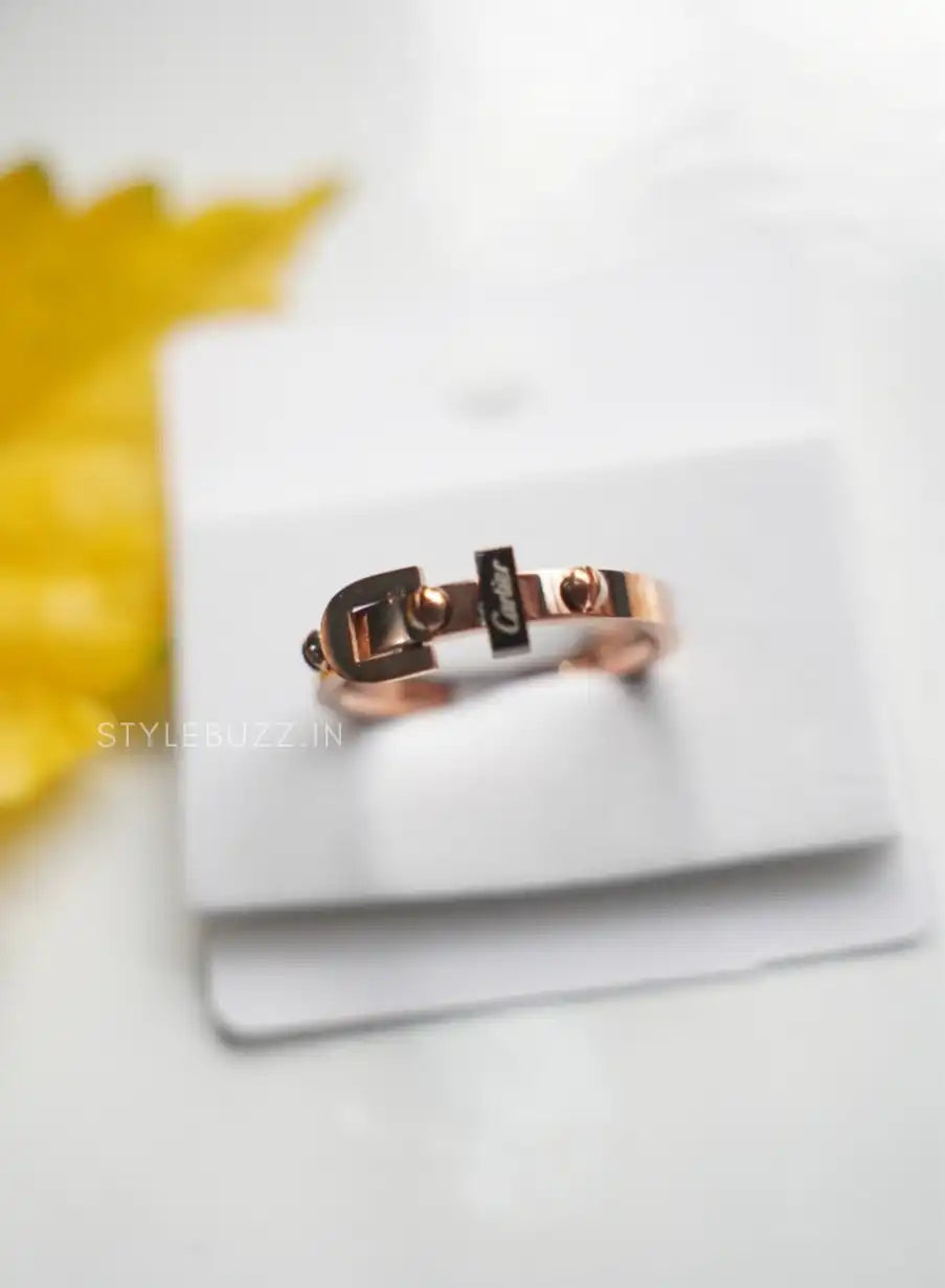 Anti Tarnish Rose Gold Classy Finger Ring.