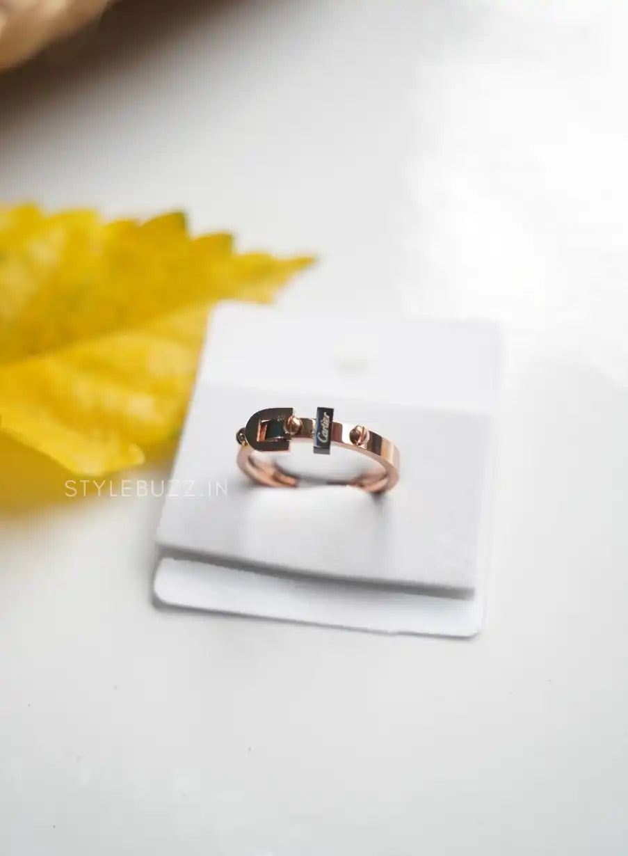 Anti Tarnish Rose Gold Classy Finger Ring.