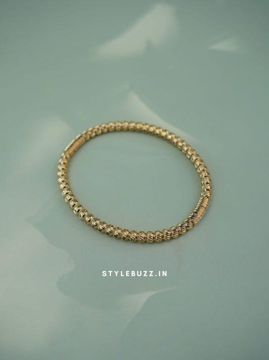 Anti Tarnish Gold Toned Vintage Bangle For Woman