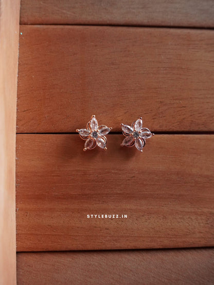Anti Tarnish Rose Gold Tone Stylish Earrings