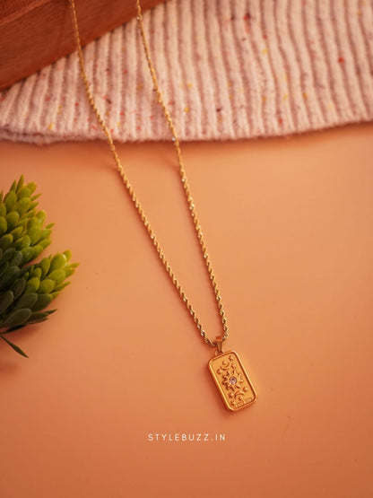 Anti Tarnish Sun Designed Stylish Necklace