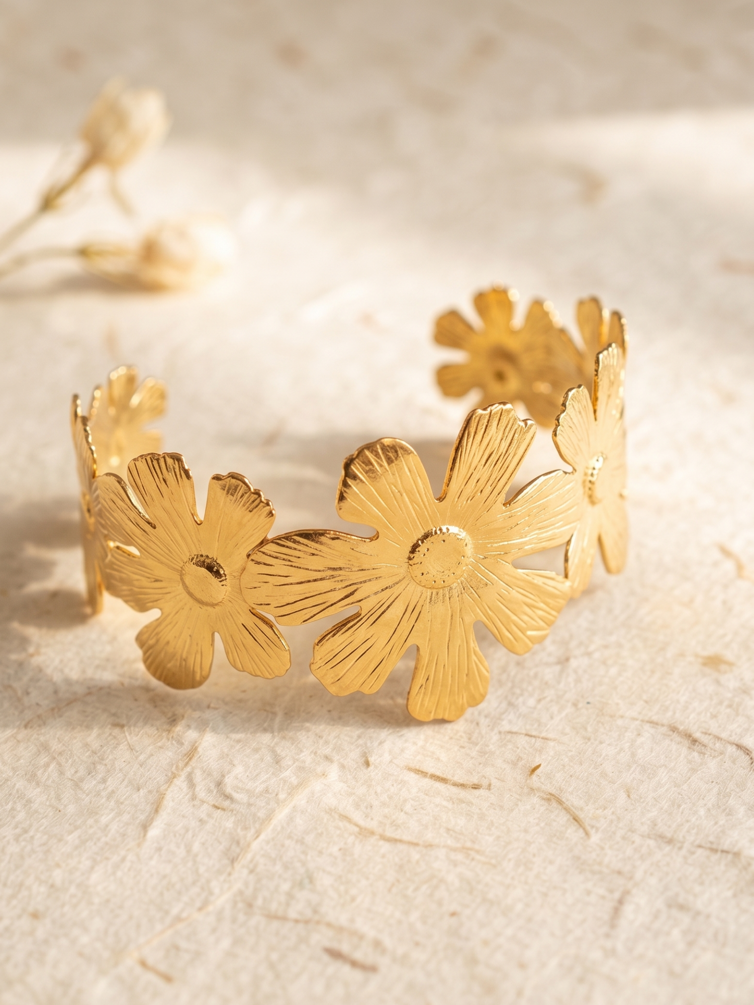 Anti Tarnish Flower Designed Trendy Bangle