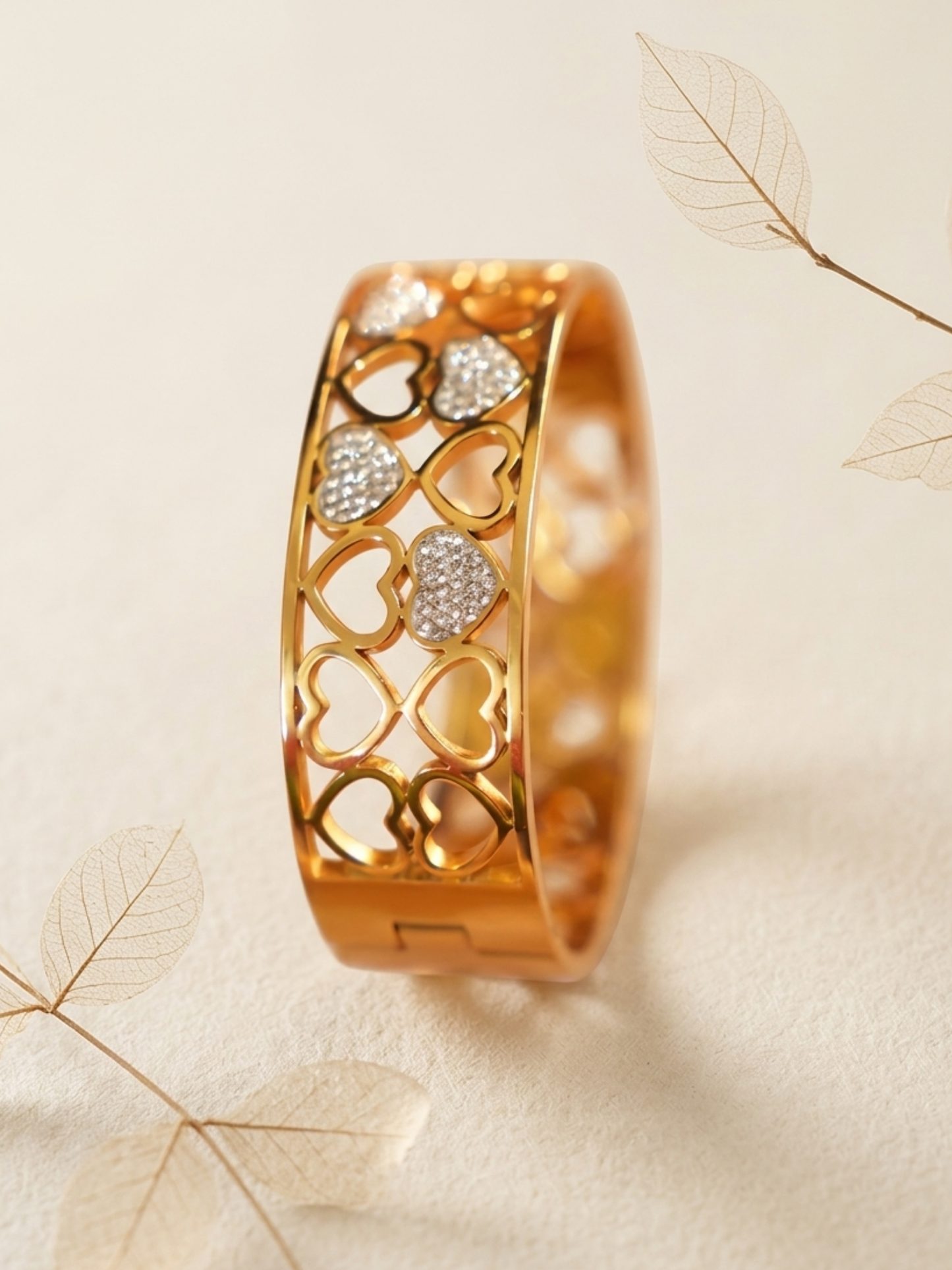 Anti Tarnish Heart Shaped Nice Bangle