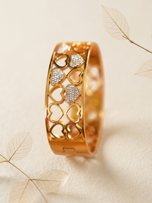 Anti Tarnish Heart Shaped Nice Bangle