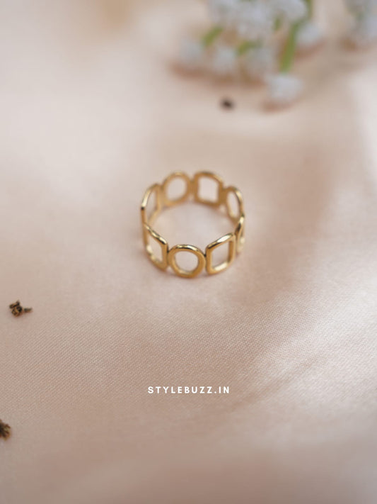 Anti Tarnish stainless steel Wide Finger Ring