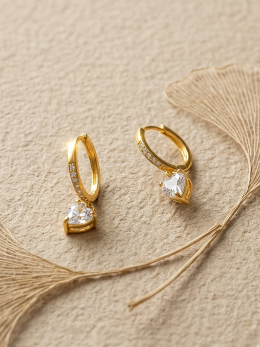 Anti tarnish daily wear Hoops with stone
