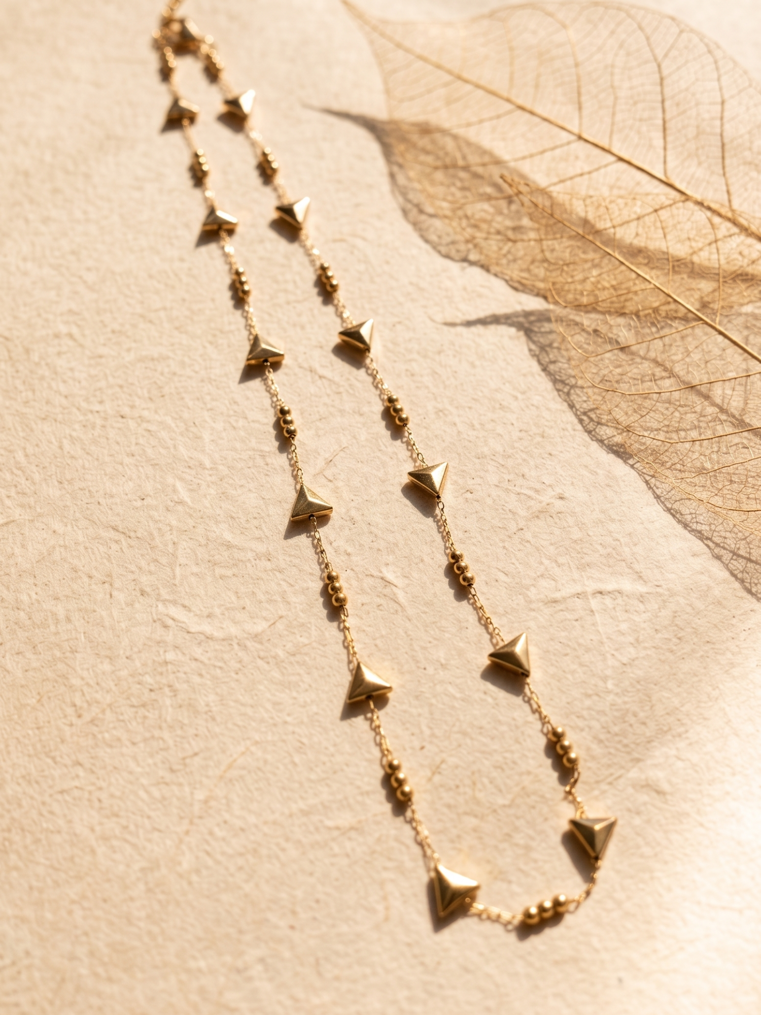 Anti tarnish triangle charm necklace