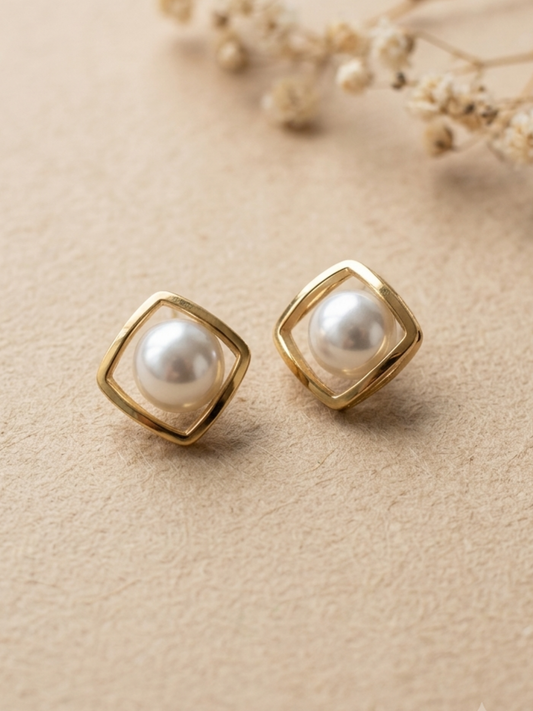 Daily wear waterproof big pearl stud