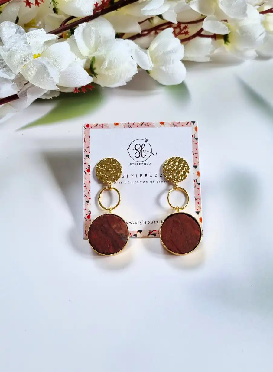 Golden Brass Beautiful Druzy Earrings for Women