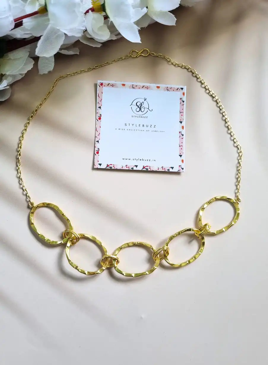 Golden Brass Adjustable Round Chain Neckpiece