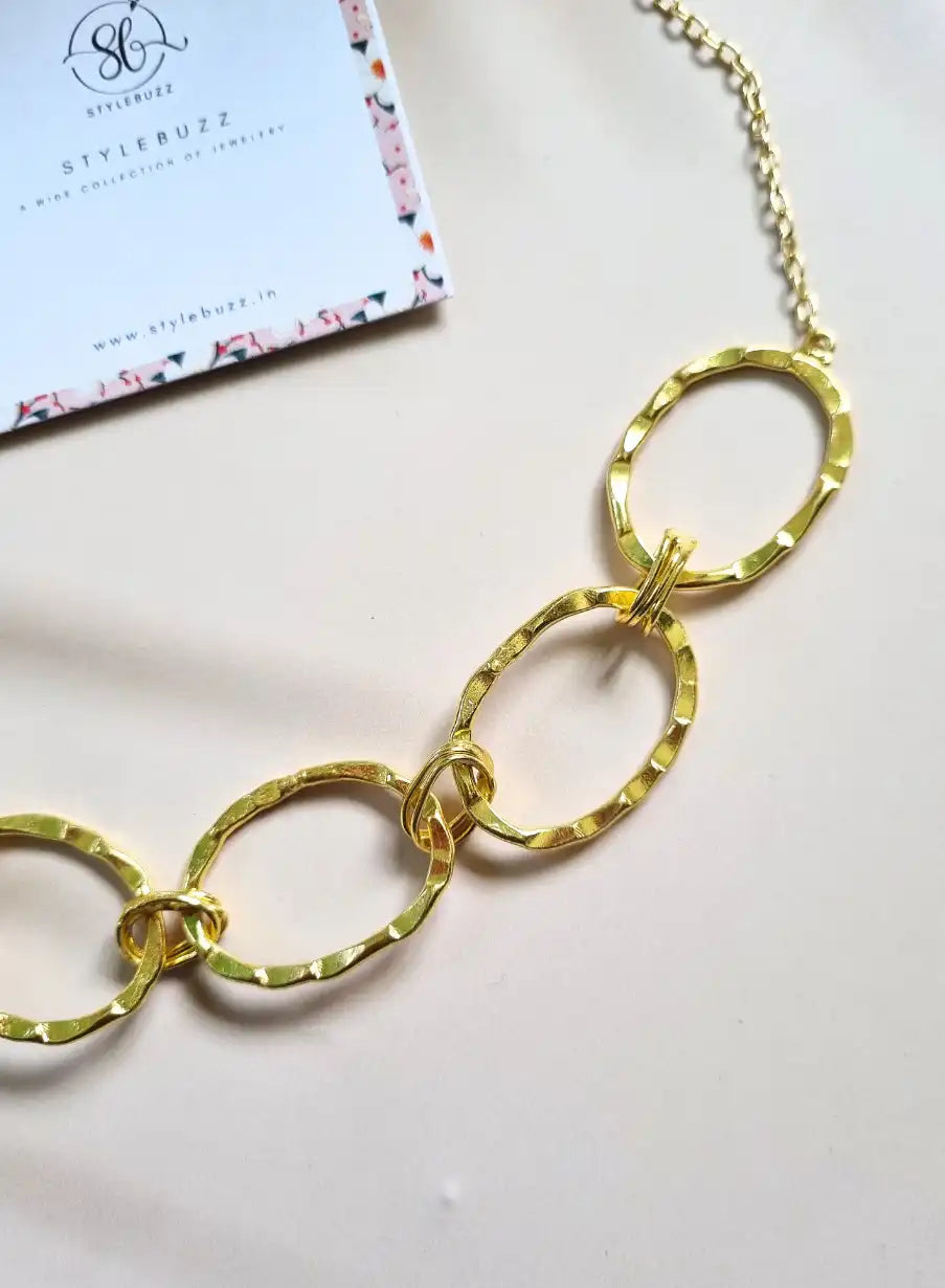 Golden Brass Adjustable Round Chain Neckpiece